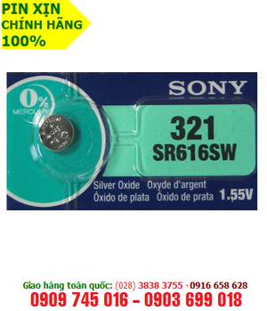 Pin SR616SW-Pin 321; Pin Sony SR616SW-321 silver oxide 1.55v chính hãng Made in Japan